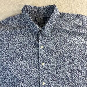 Vintage Polo Ralph Lauren Caldwell Button Shirt Mens XL Blue Floral AOP Cotton